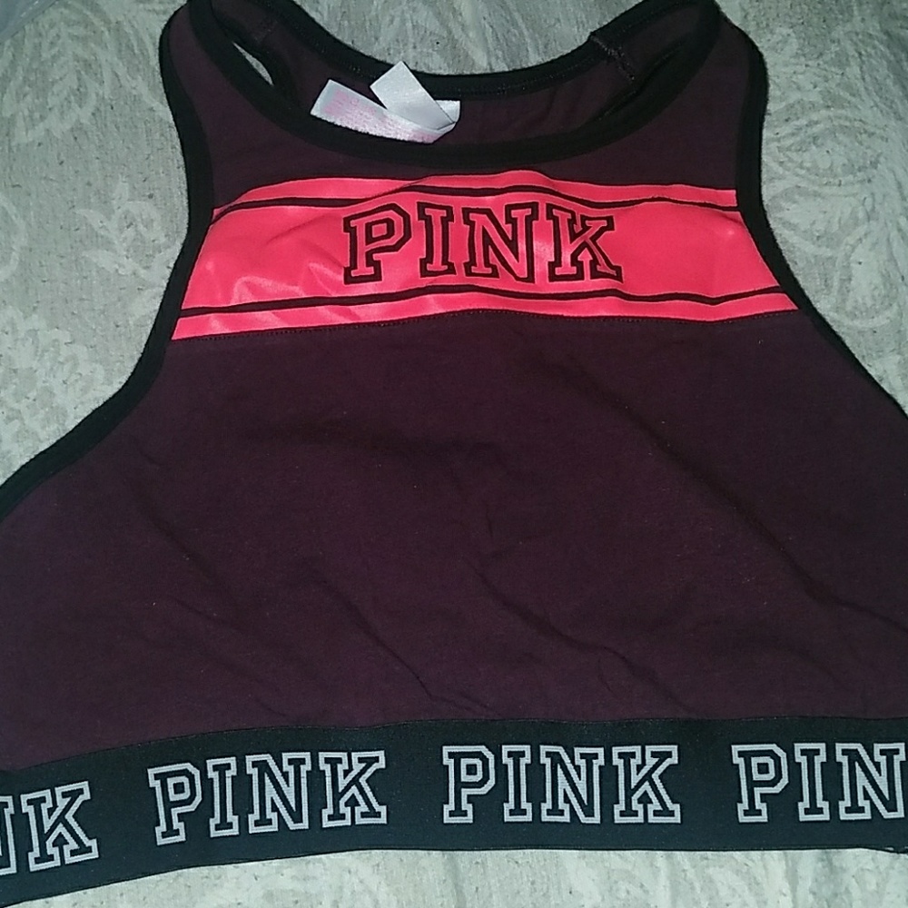 Pink sports bra